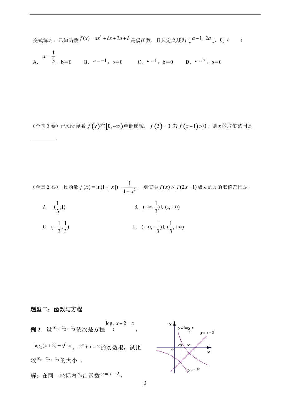 函数奇偶性及函数与方程资料_第3页