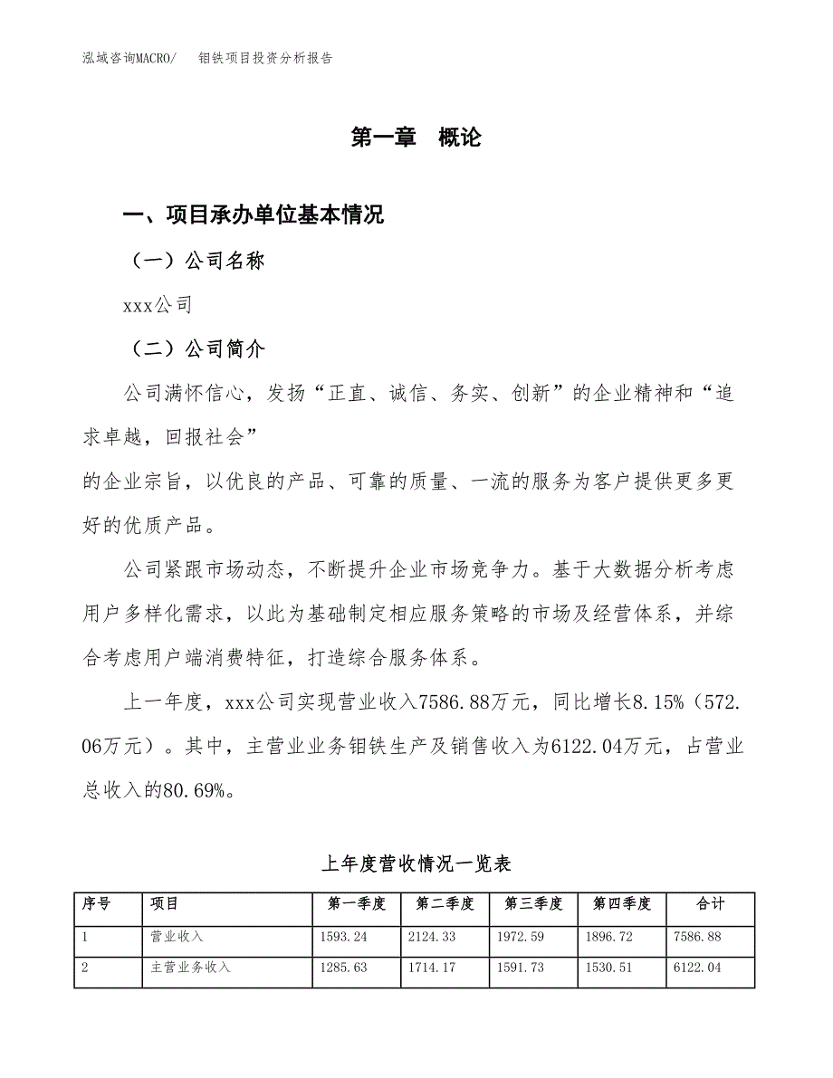 钼铁项目投资分析报告（总投资3000万元）（15亩）_第2页