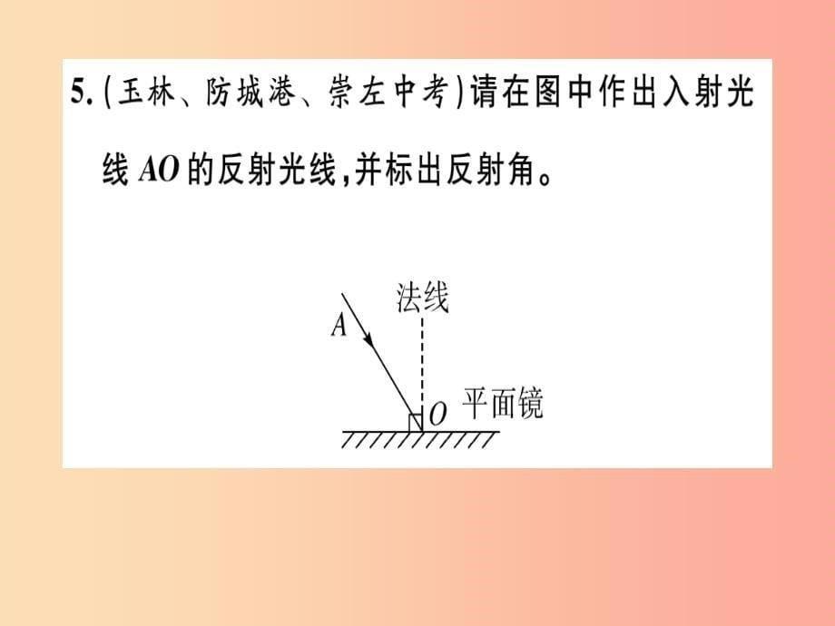 八年级物理上册 第四章 第2节 光的反射（第1课时 光的反射现象及定律）习题课件新人教版_第5页