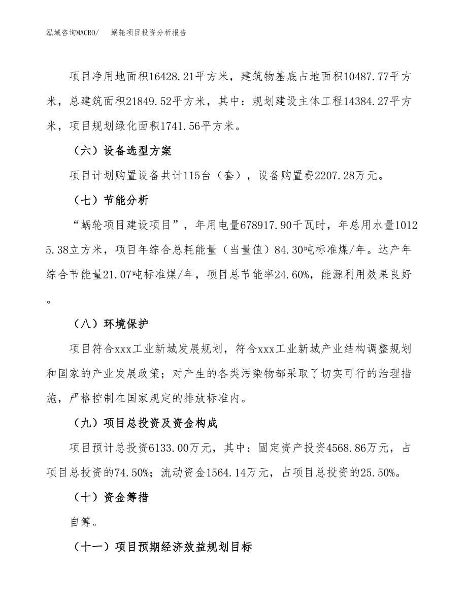 蜗轮项目投资分析报告（总投资6000万元）（25亩）_第5页