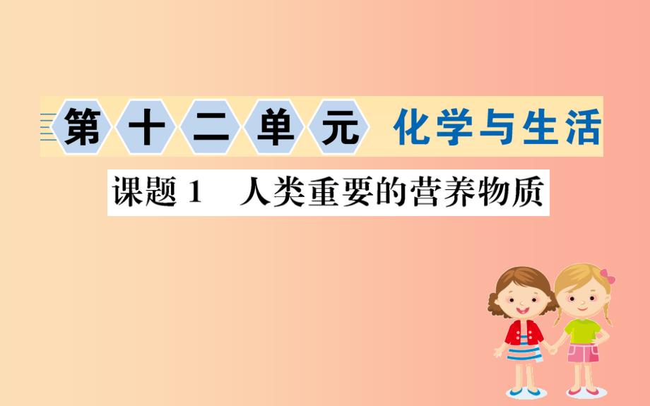 2019版九年级化学下册第十二单元化学与生活12.1人类重要的营养物质训练课件 新人教版_第1页