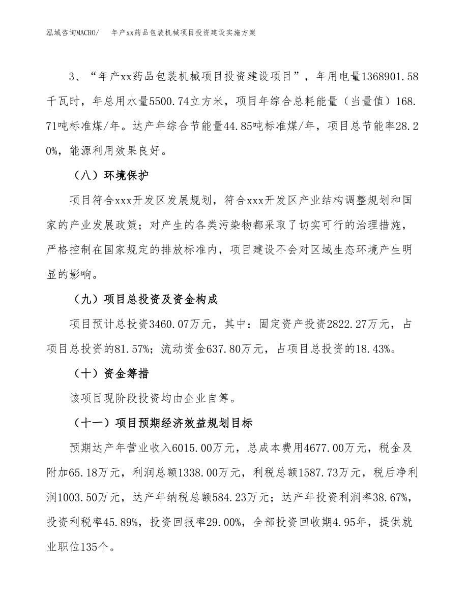 年产xx药品包装机械项目投资建设实施方案.docx_第5页