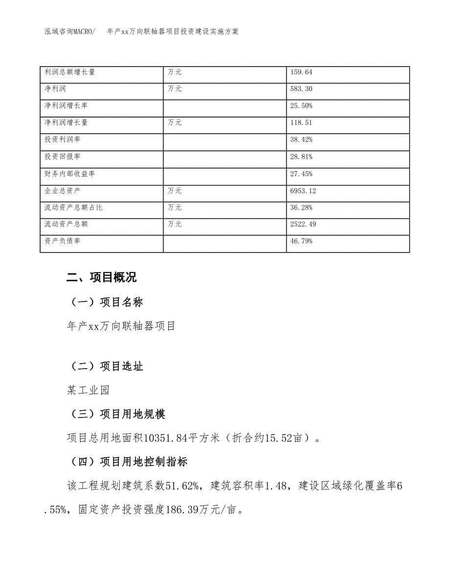 年产xx万向联轴器项目投资建设实施方案.docx_第5页