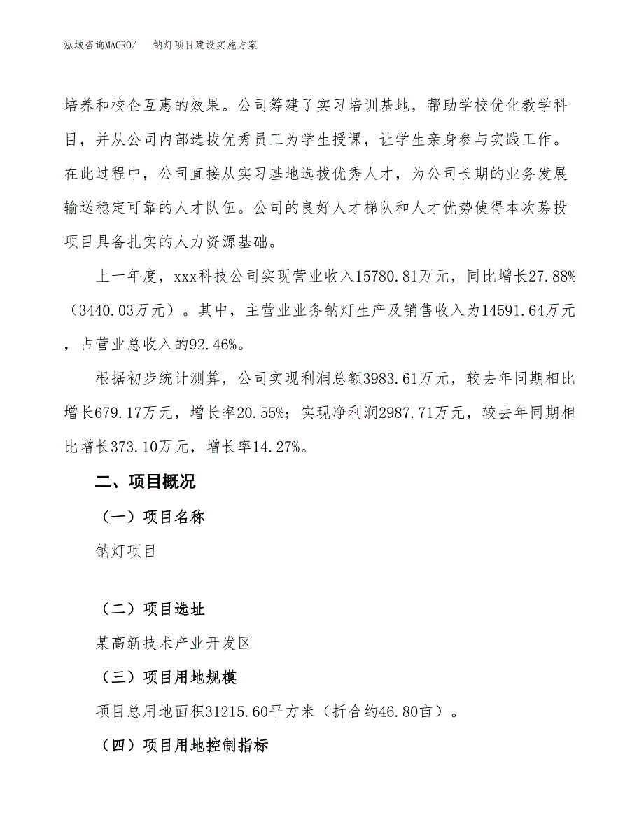 钠灯项目建设实施方案.docx_第2页