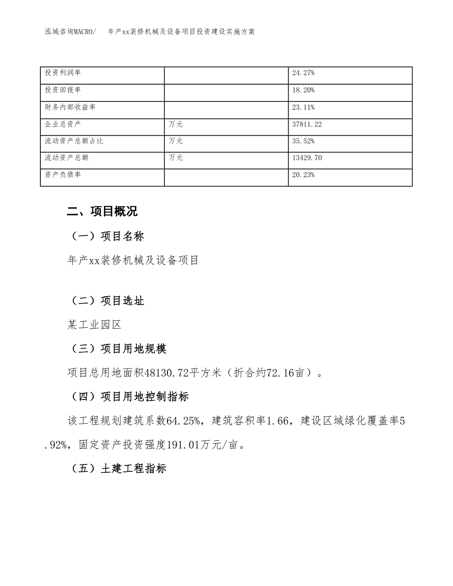 年产xx装修机械及设备项目投资建设实施方案.docx_第4页