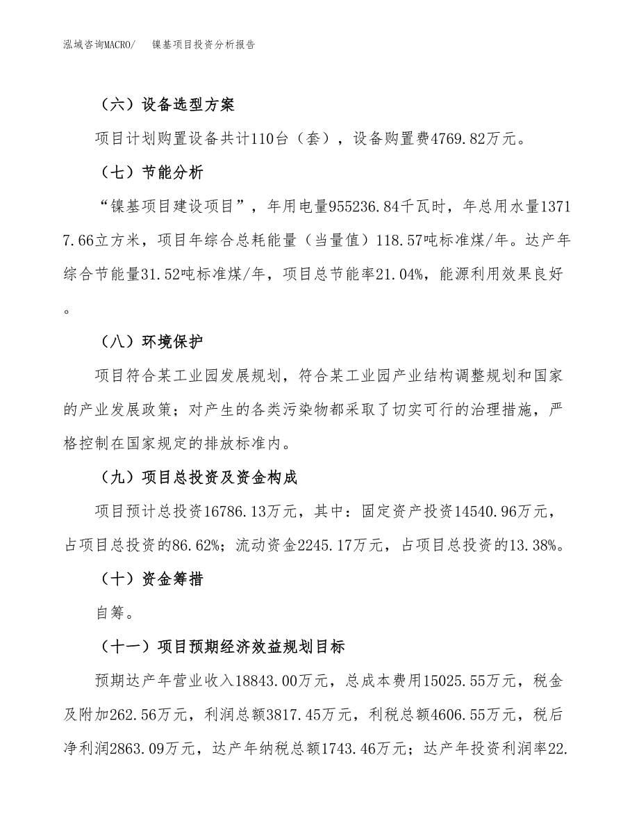 镍基项目投资分析报告（总投资17000万元）（75亩）_第5页