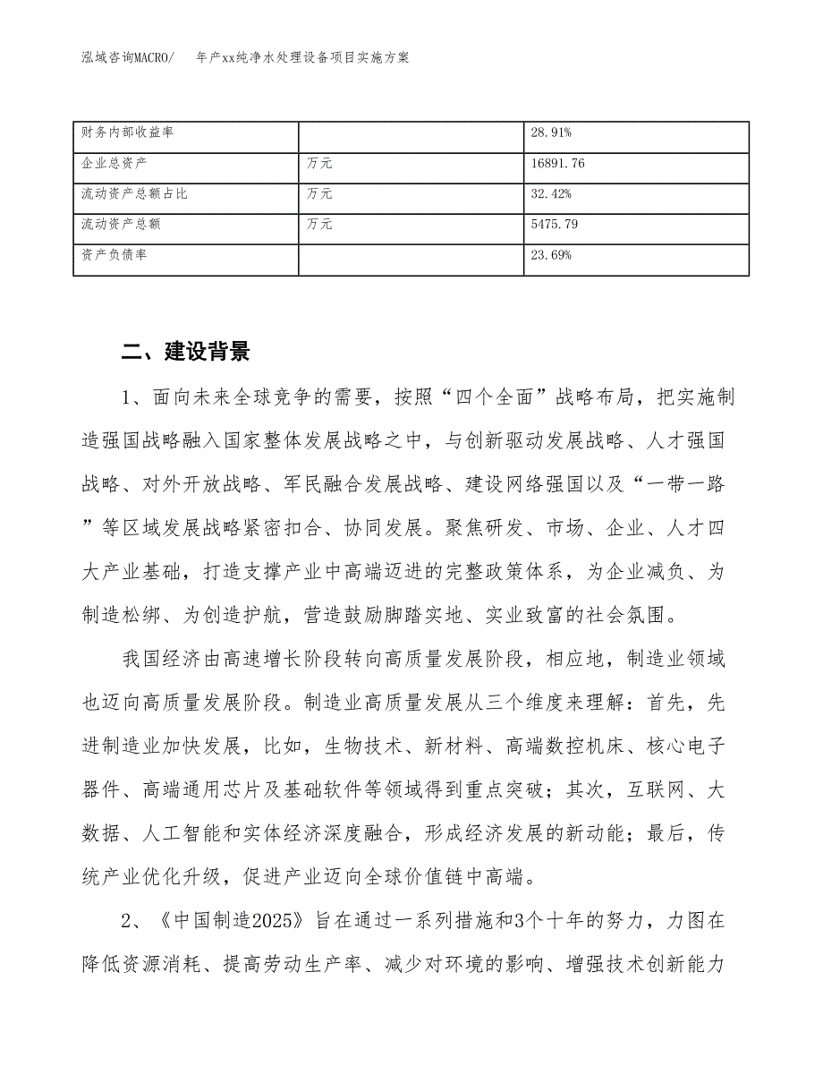 年产xx纯净水处理设备项目实施方案模板.docx_第3页