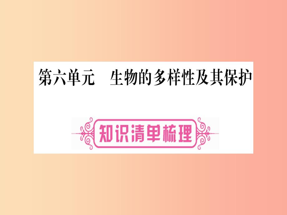 （玉林专版）2019年中考生物总复习 八上 第6单元 生物的多样性及其保护课件_第1页