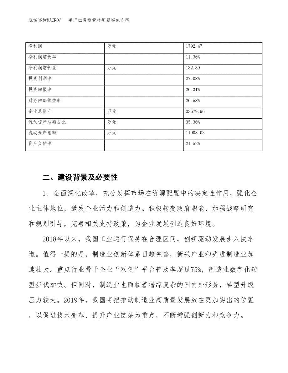 年产xx普通管材项目实施方案模板.docx_第3页