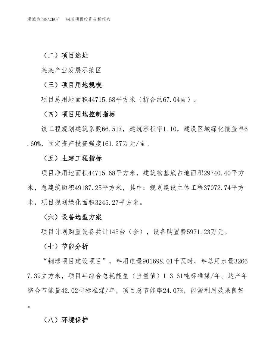 钢球项目投资分析报告（总投资16000万元）（67亩）_第5页