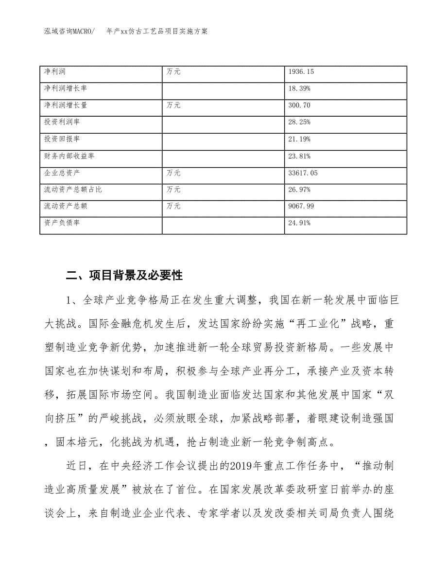 年产xx仿古工艺品项目实施方案模板.docx_第3页