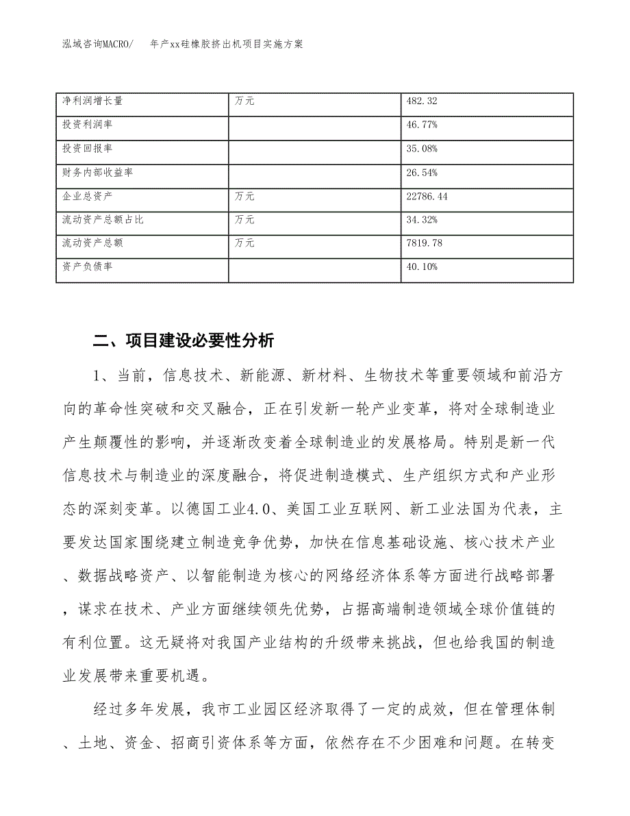 年产xx硅橡胶挤出机项目实施方案模板.docx_第3页