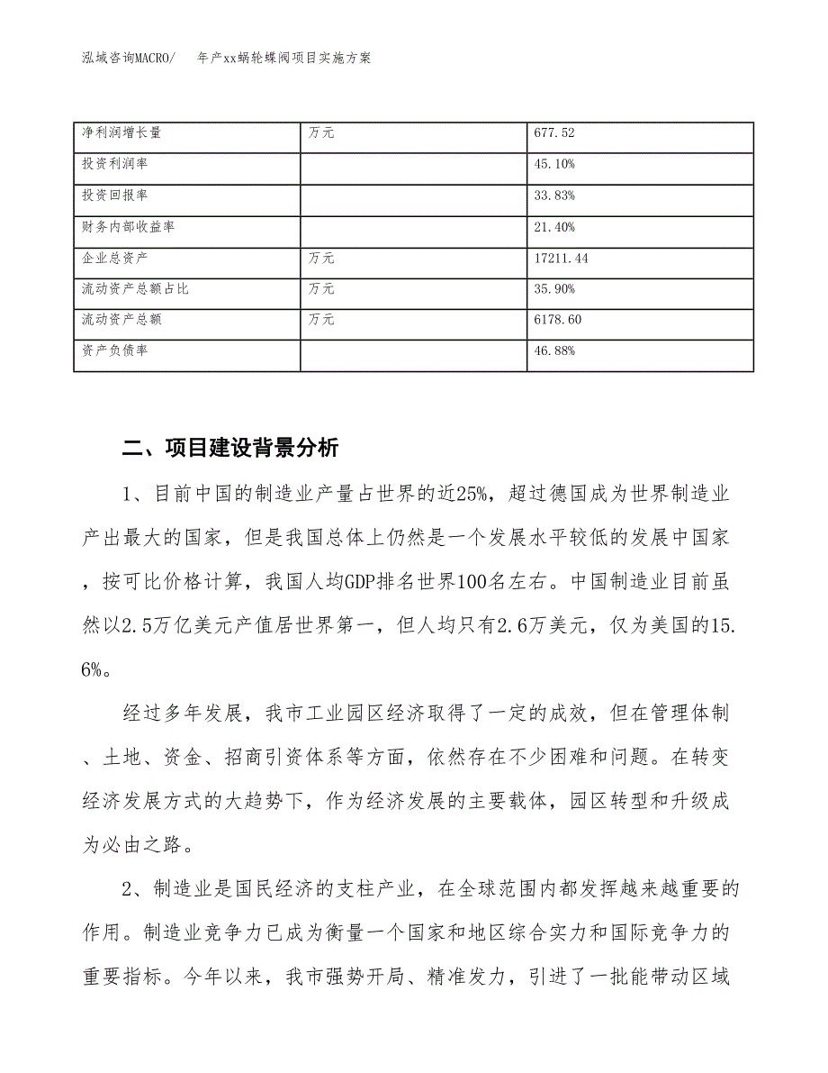 年产xx蜗轮蝶阀项目实施方案模板.docx_第3页