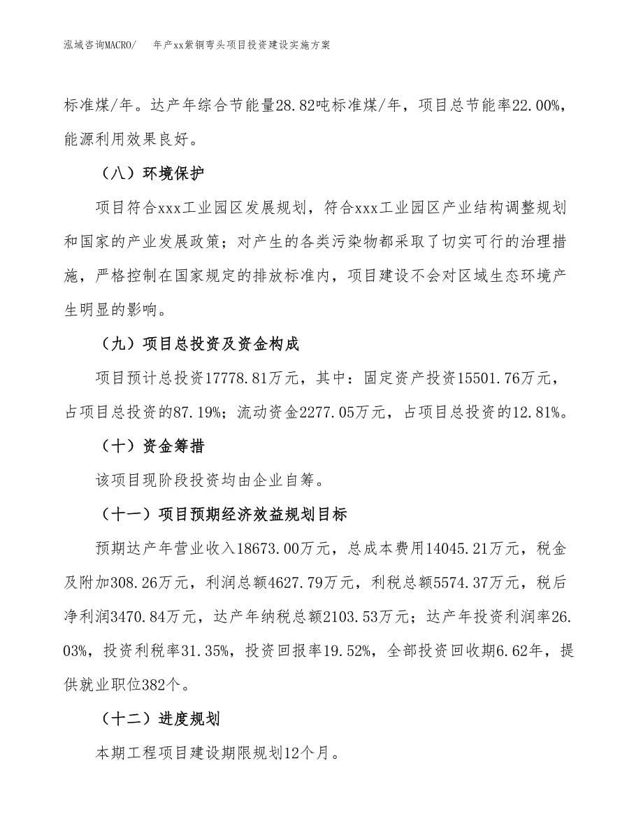 年产xx紫铜弯头项目投资建设实施方案.docx_第5页