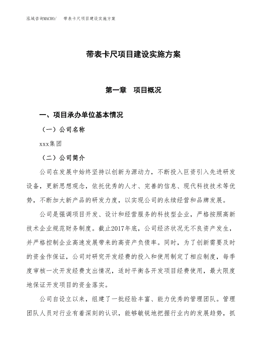 带表卡尺项目建设实施方案.docx_第1页