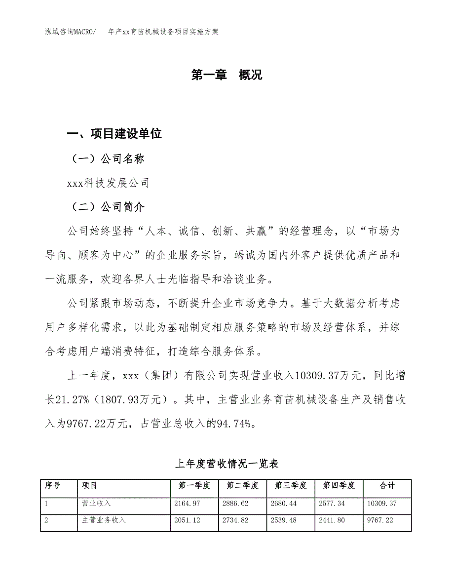 年产xx育苗机械设备项目实施方案模板.docx_第1页