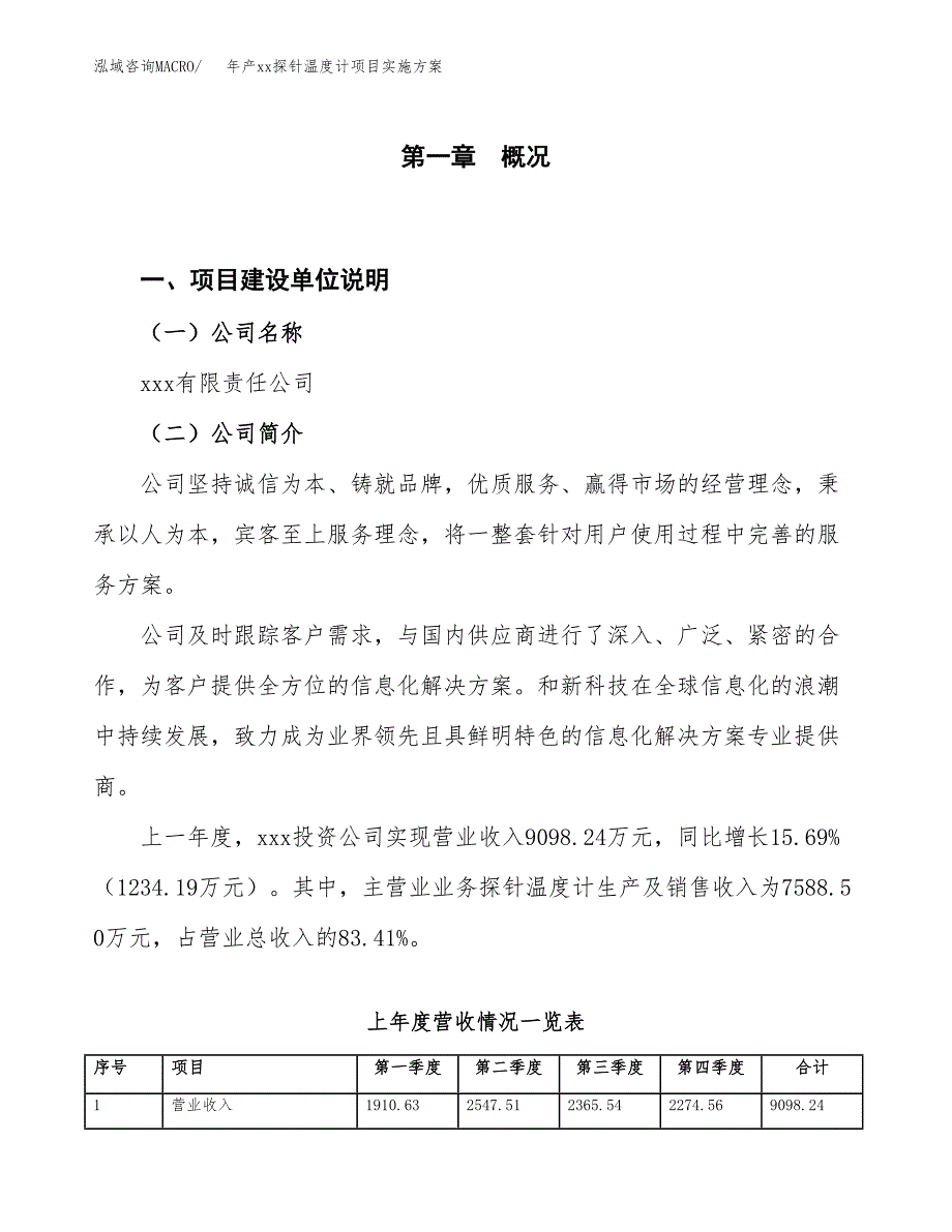 年产xx探针温度计项目实施方案模板.docx_第1页