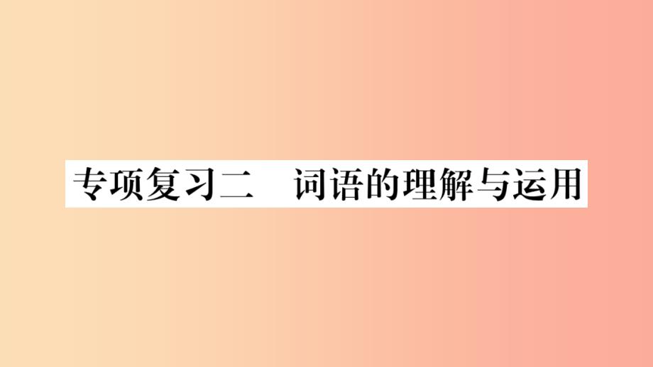 2019年七年级语文下册专项复习2词语的理解与运用习题课件新人教版_第1页