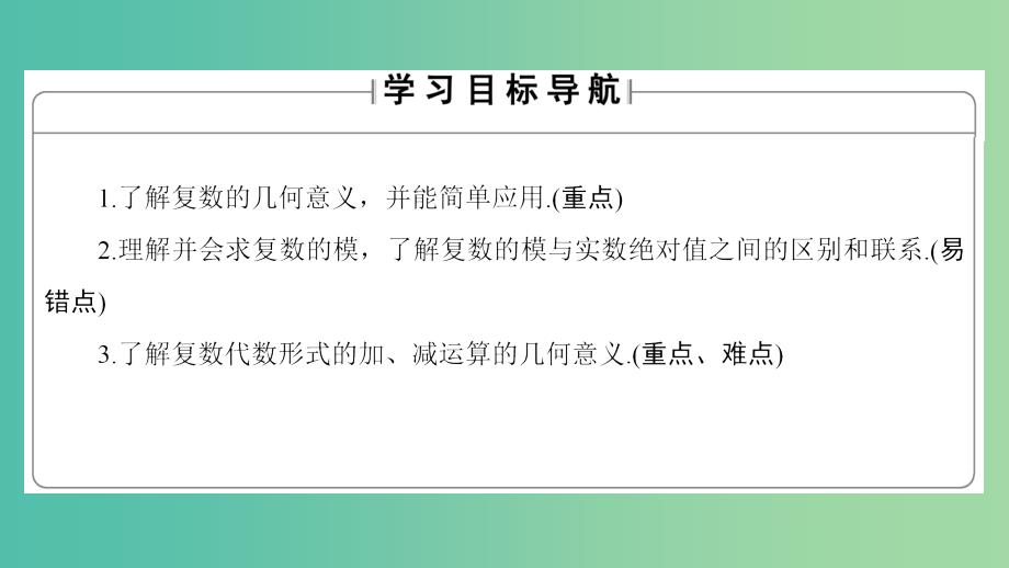 高中数学 第3章 数系的扩充与复数的引入 3.3 复数的几何意义课件 苏教版选修1-2_第2页