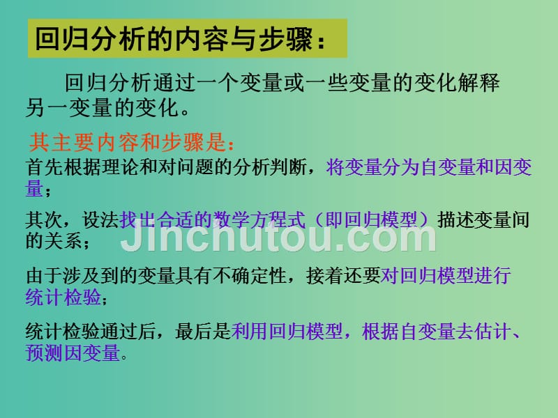 高中数学 3.1 回归分析的基本思想及其初步应用（ 二）课件 新人教a版选修2-3_第3页