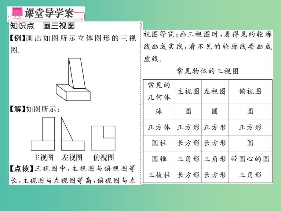 九年级数学下册 3.3 画三视图（第1课时）课件 （新版）湘教版_第3页