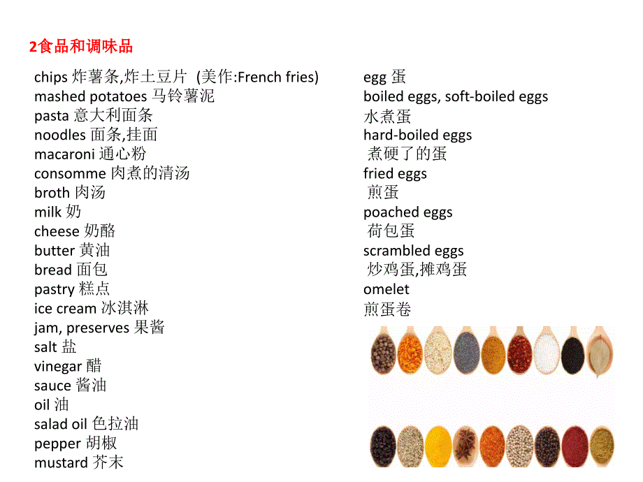 餐饮类英文单词_第2页