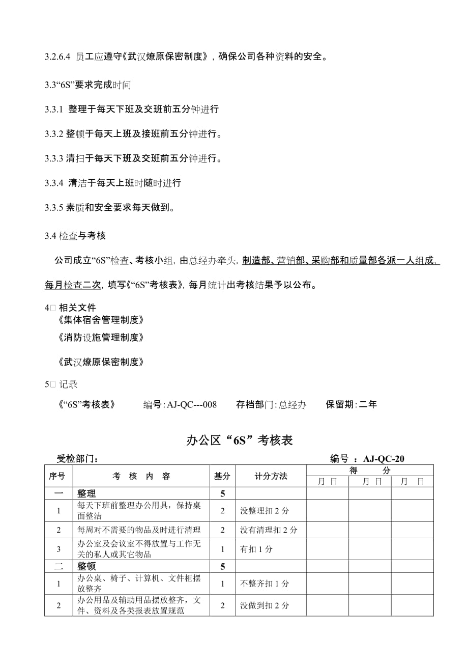 上海爱基塑料制品有限公司办公司6S管理办法_第3页