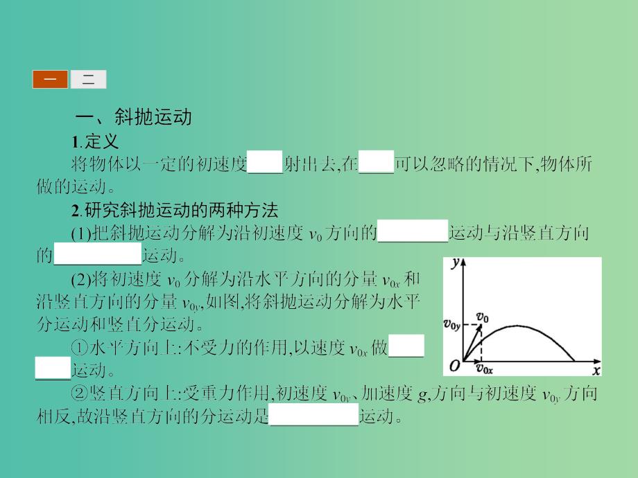 高中物理 1.3研究斜抛运动课件 沪科版必修2_第3页