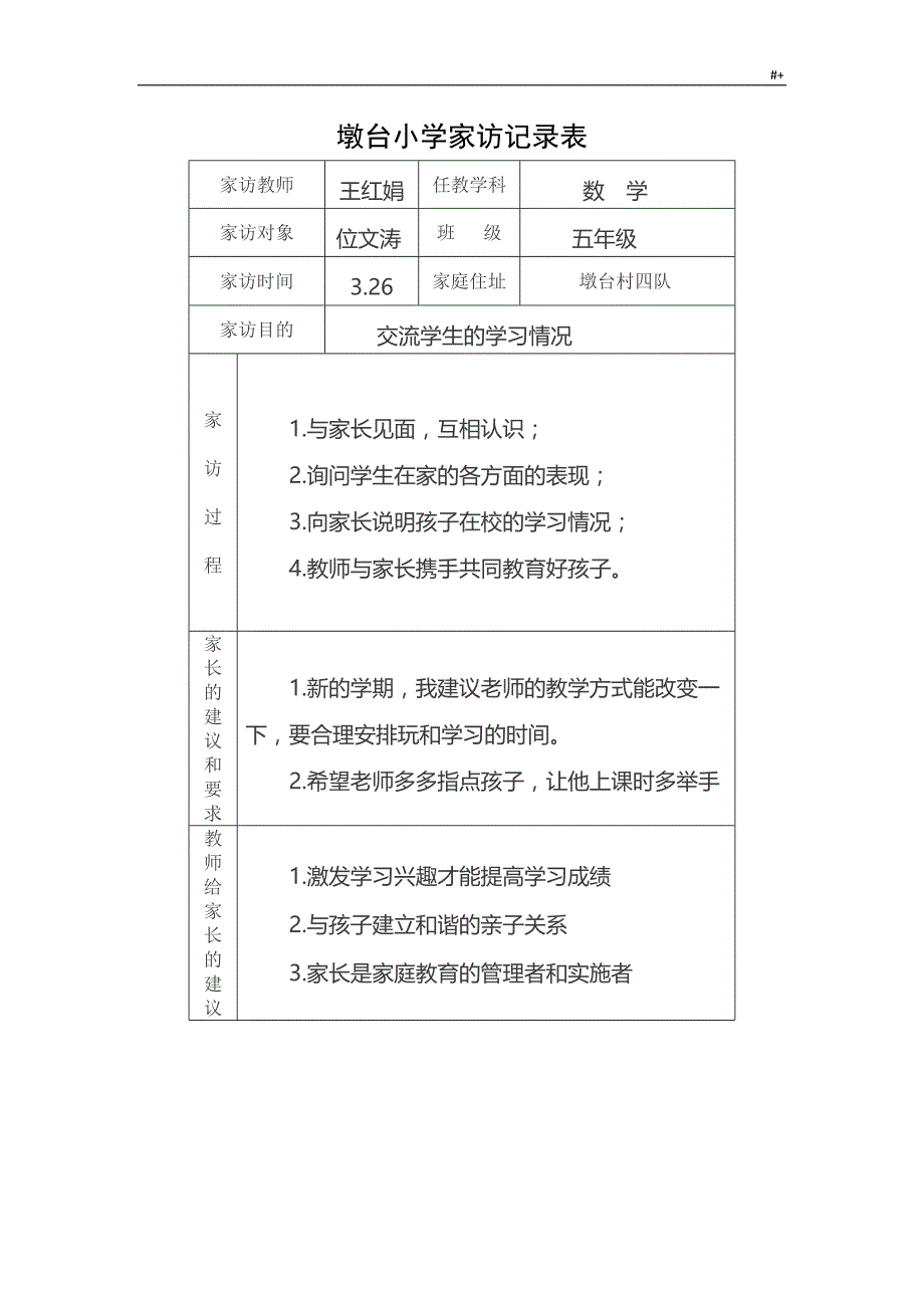 家访记录材料资料表_第4页