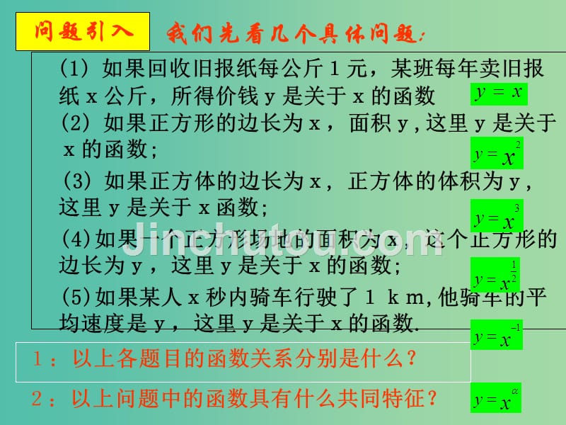 高中数学 3.3 幂函数课件 新人教b版必修1_第3页