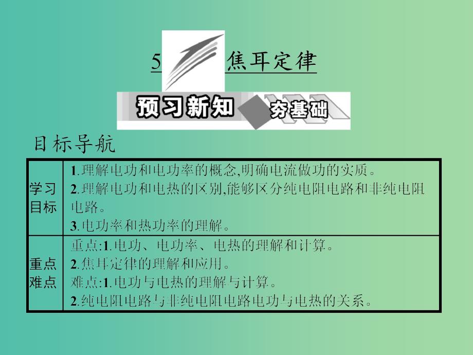 高中物理第二章恒定电流5焦耳定律课件新人教版_第1页