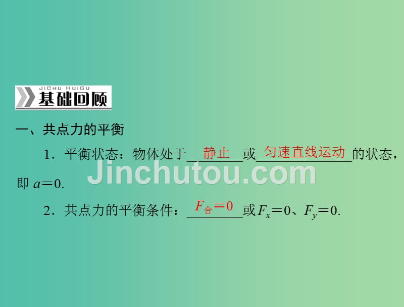 高考物理一轮总复习 专题二 第3讲 共点力的平衡及其应用课件 新人教版_第2页