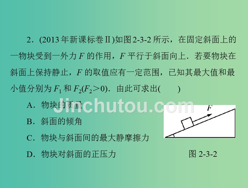 高考物理一轮总复习 专题二 第3讲 共点力的平衡及其应用课件 新人教版_第5页