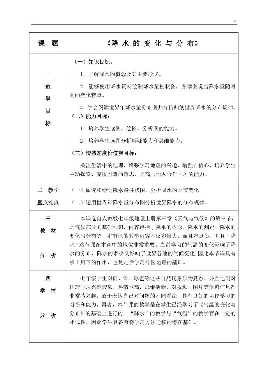 降水的变化与分布教学方针设计_第2页