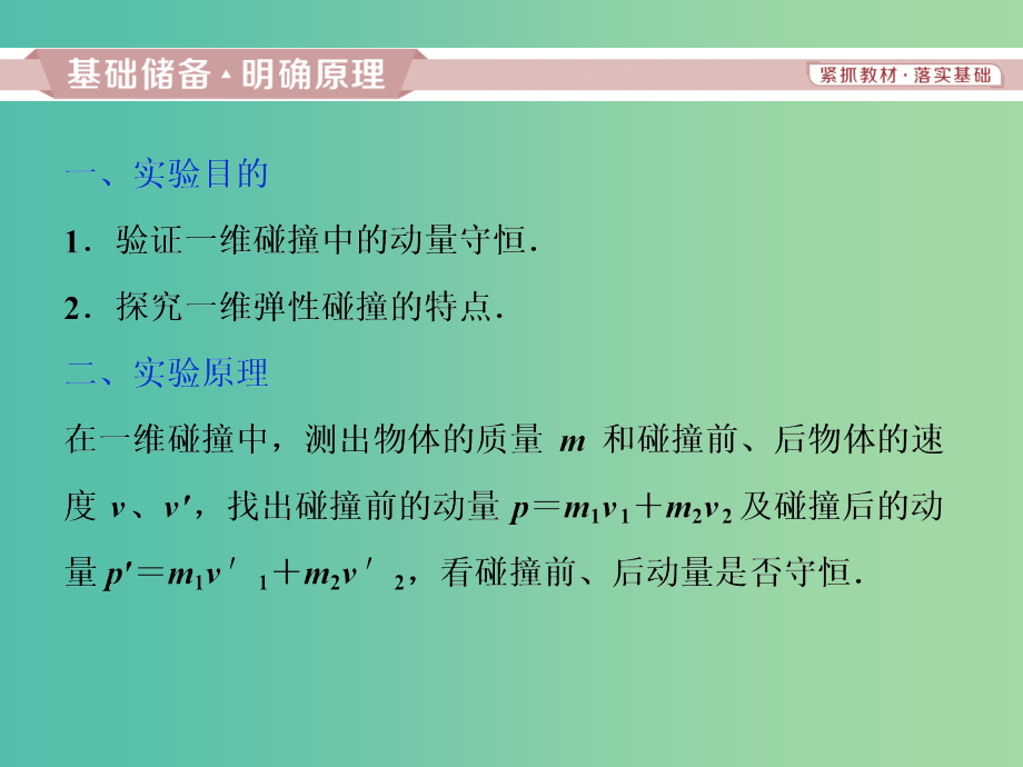 高考物理总复习第六章碰撞与动量守恒实验七验证动量守恒定律课件_第2页