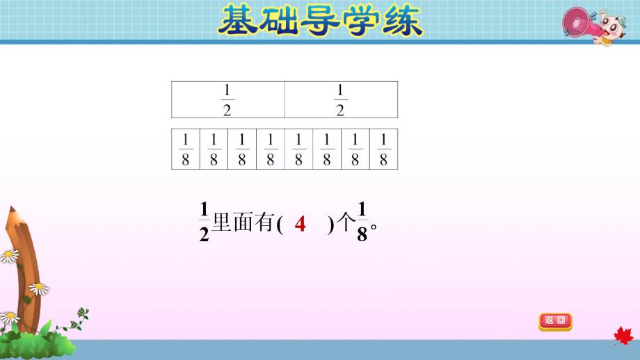 苏教版小学数学三年级上册《第七单元 分数的初步认识（一）：7.6 多彩的“分数条“》练习课件PPT_第4页