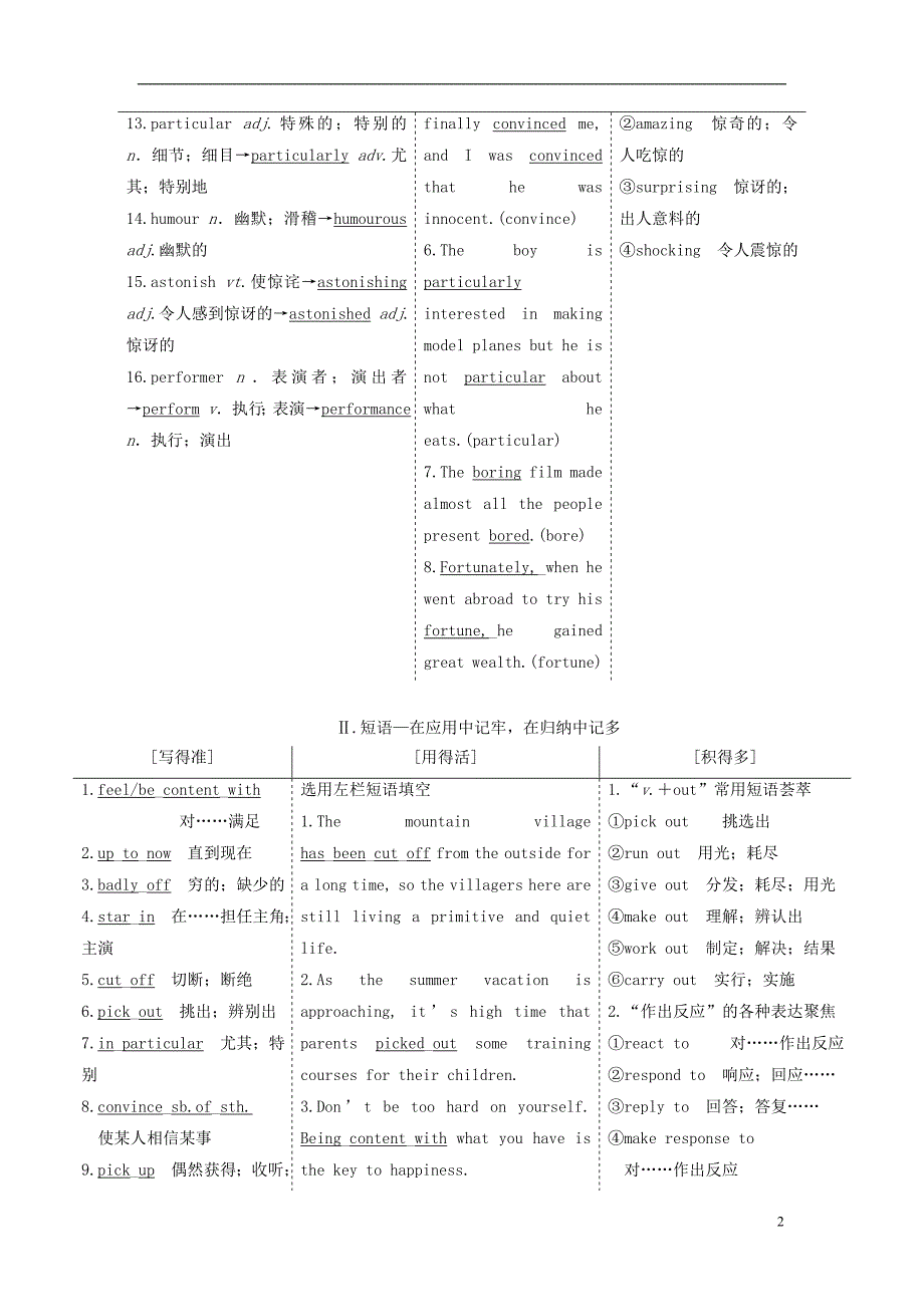 2017届高考英语一轮复习 unit 3 a taste of english humour导学案 新人教版必修4_第2页