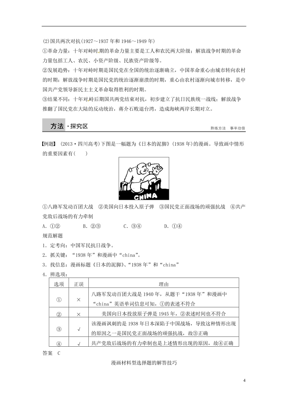 2015高中历史 第四单元 单元学习总结 新人教版必修_第4页