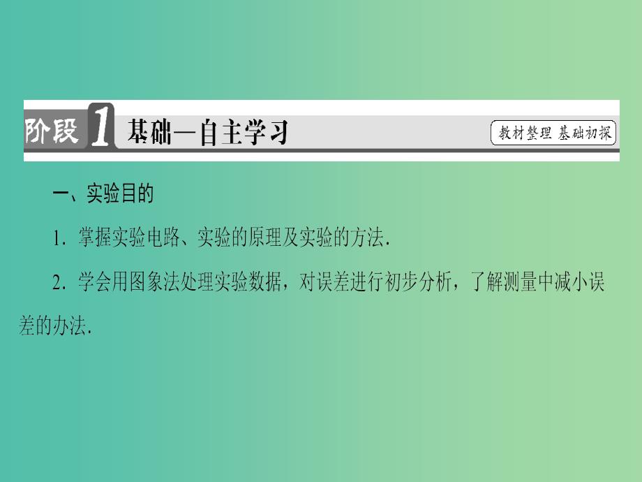 高中物理 第2章 恒定电流 10 实验 测定电池的电动势和内阻课件 新人教版选修3-1_第2页