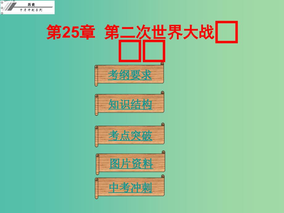 中考历史冲刺复习 基础梳理 第25章 第二次世界大战课件_第1页