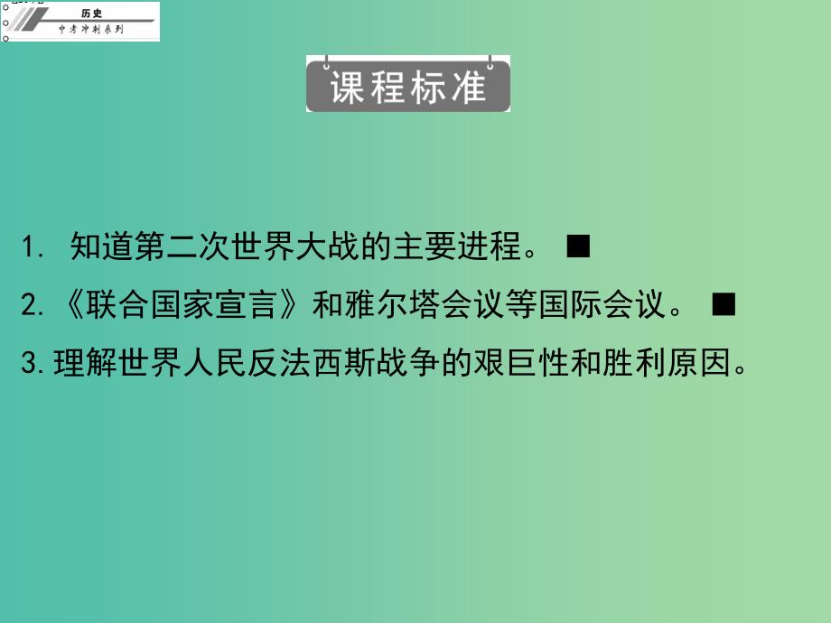 中考历史冲刺复习 基础梳理 第25章 第二次世界大战课件_第3页