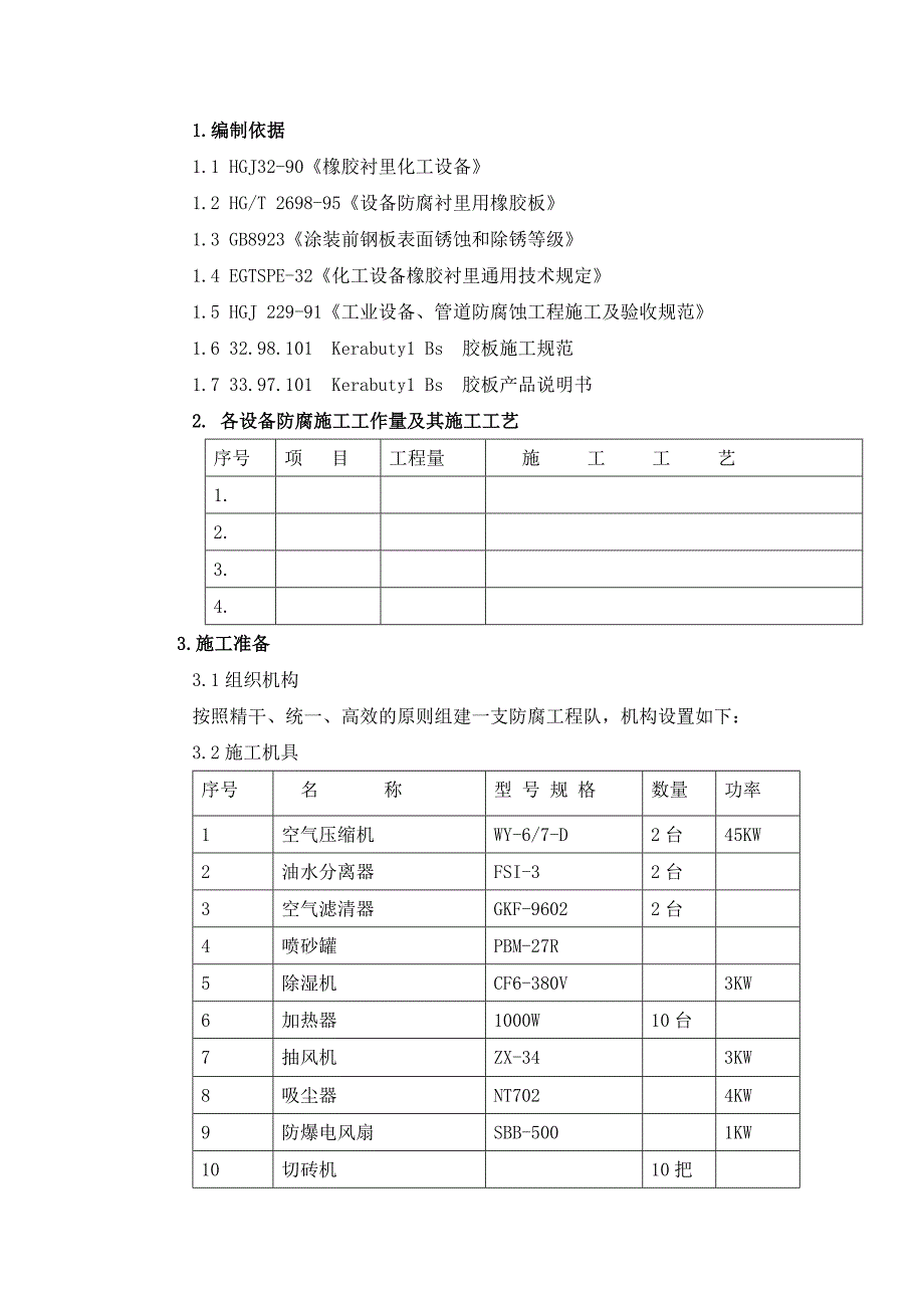 橡胶衬里施工方案资料_第2页