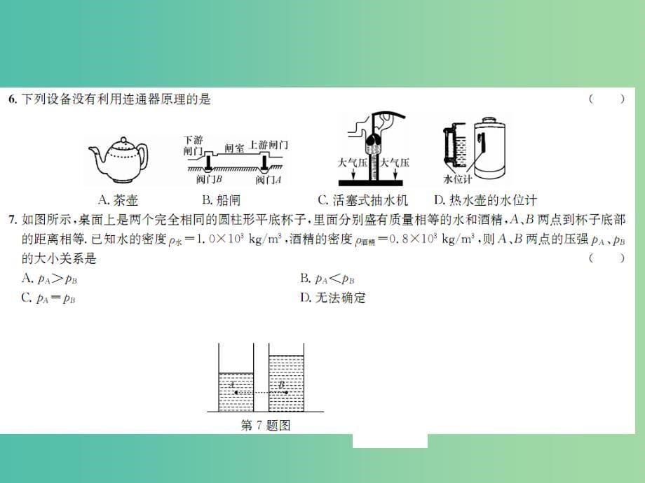 八年级物理下册 第九章 压强单元综合测试（三）课件 （新版）新人教版_第5页