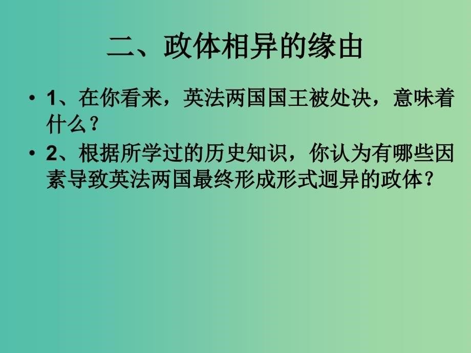 高中政治 2.4英法政治体制的异同课件 新人教版选修3_第5页