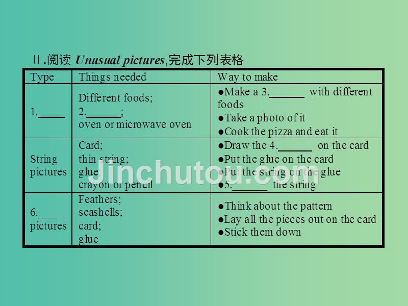 高中英语 3.3 the world of colours and light task &amp project课件 牛津译林版选修8_第4页