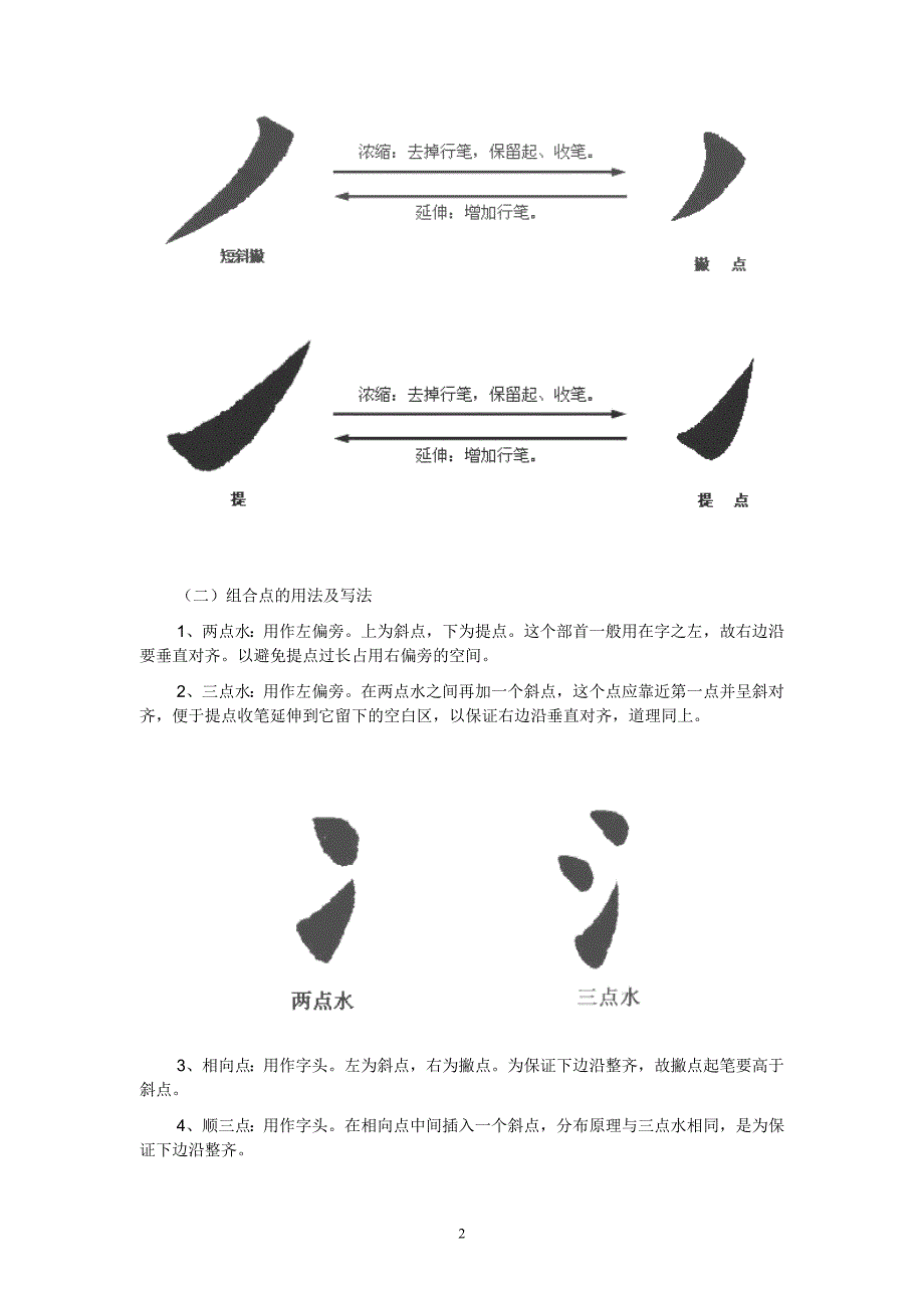 毛笔字帖(汉字毛笔书法笔画书写规律)资料_第2页