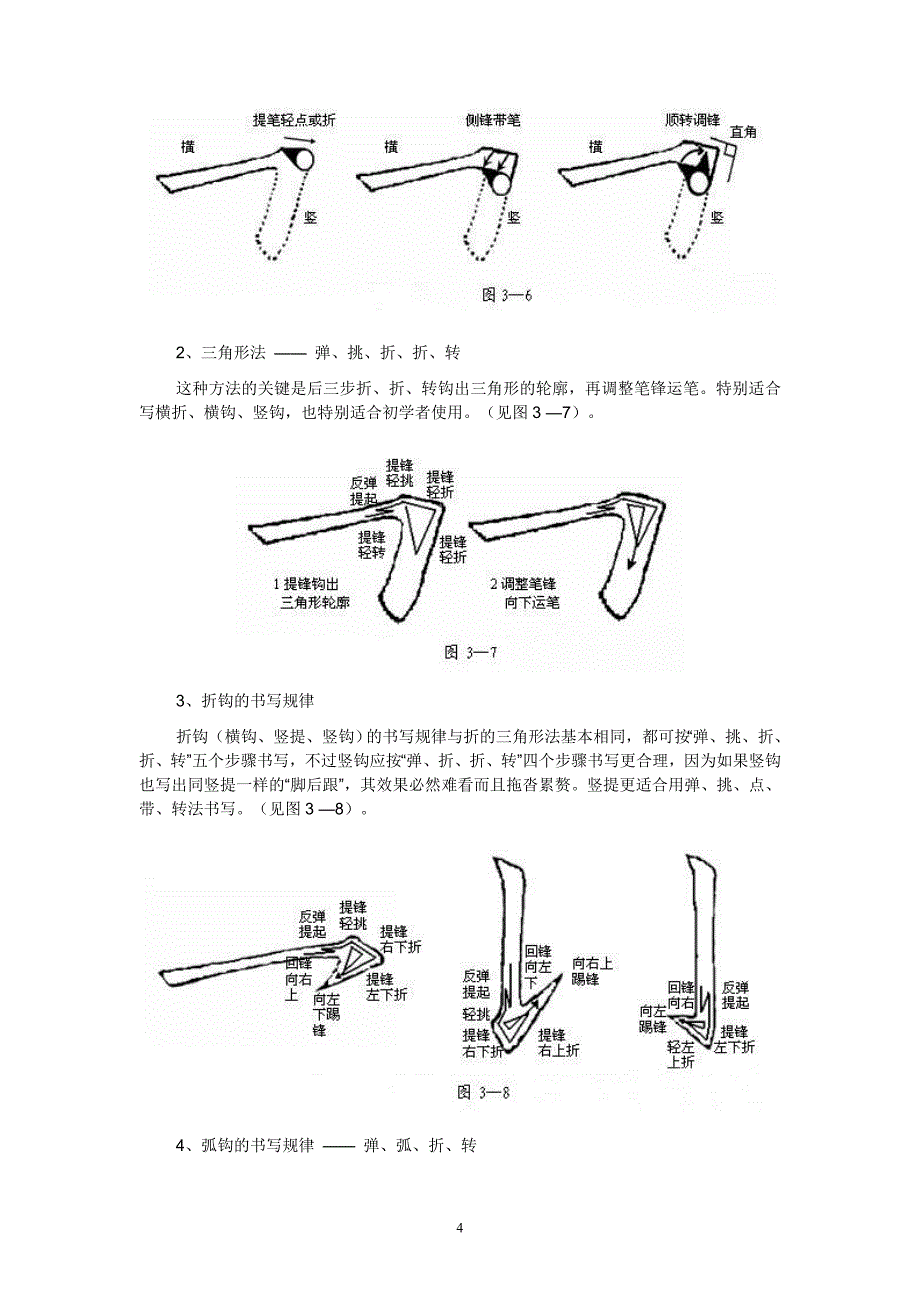 毛笔字帖(汉字毛笔书法笔画书写规律)资料_第4页