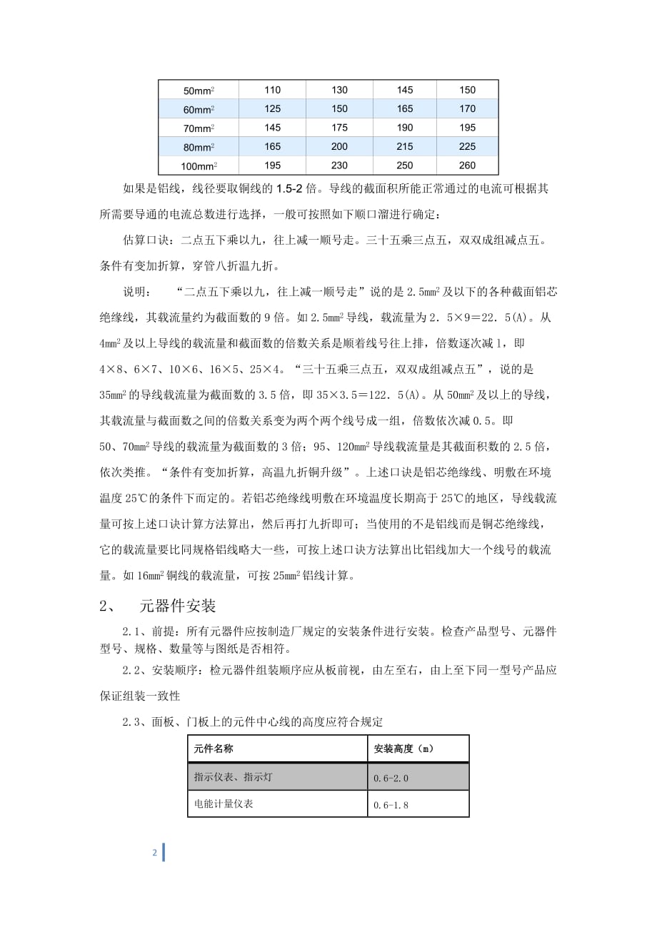 电气柜元件安装接线配线规范资料_第2页