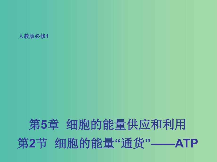 高中生物 5.2 细胞的能量通货-atp课件 新人教版必修1_第1页