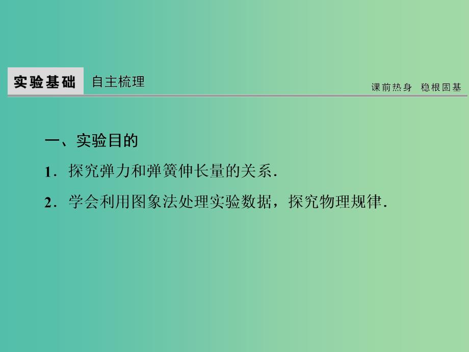 高考物理大一轮复习第2章相互作用实验2探究弹力和弹簧伸长的关系课件_第3页